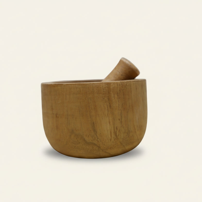 Vijzel met stamper - Mangohout (10 x 6 cm)