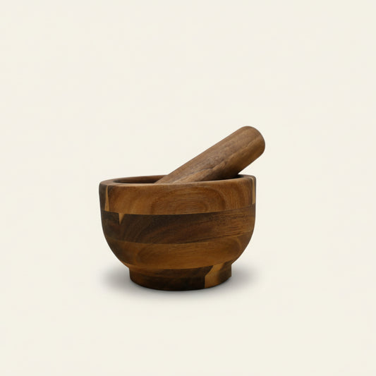 Vijzel met stamper - acacia hout (13 x 8 cm)