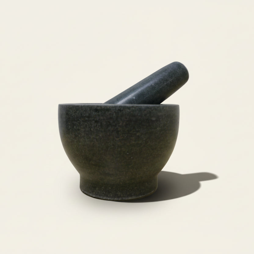 Vijzel met stamper - grijs graniet (15 x 13 cm)