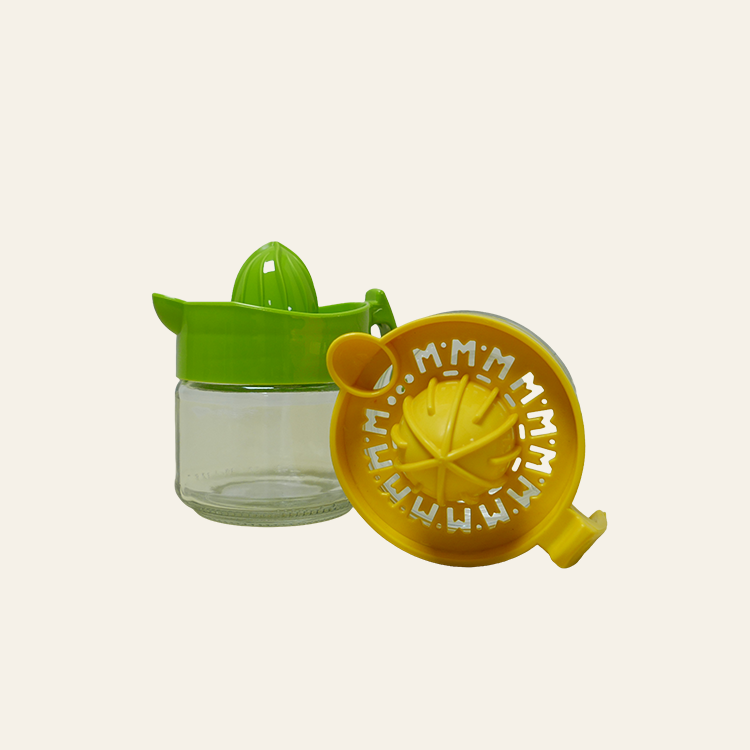 Citruspers met glazen kan - wit/kleur (300 ml)
