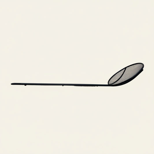 Zwarte metalen schuimspaan – 12 cm