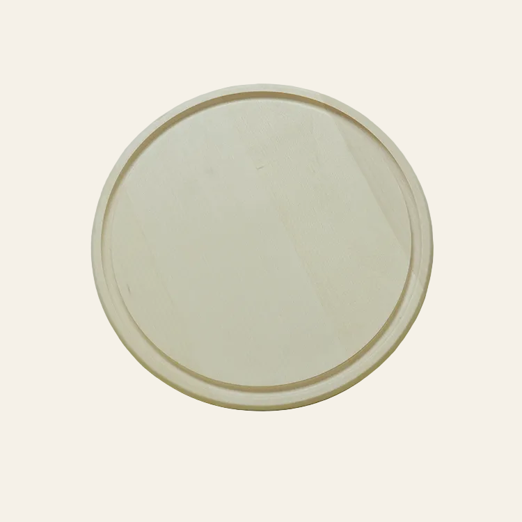 Snijplank - ahornhout met geul (ø 30 cm)