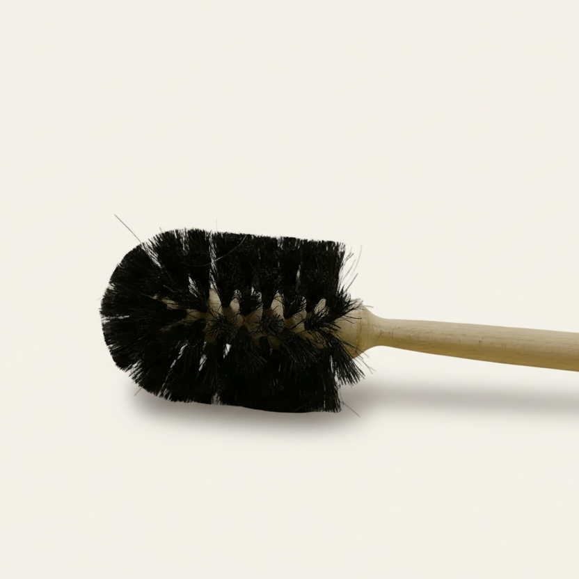 Toilet- en vaasborstel - zwart paardenhaar (35 cm)