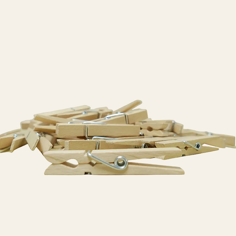 Wasknijpers met extra sterke veer - beukenhout fsc (50 stuks)