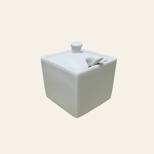 Potje met lepel voor suiker of marmelade