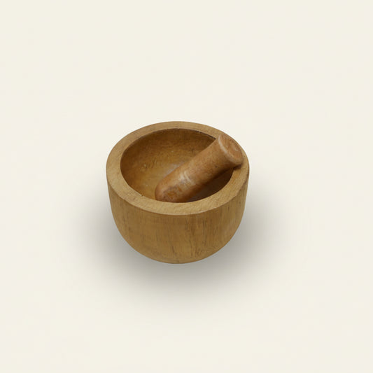 Vijzel met stamper - Mangohout (10 x 6 cm)
