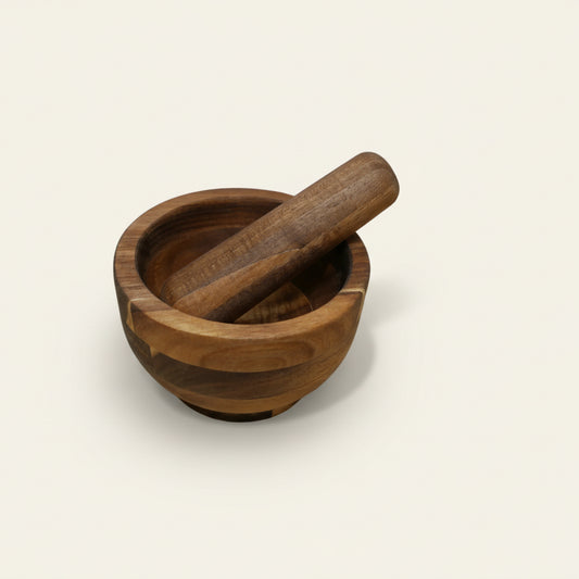 Vijzel met stamper - acacia hout (13 x 8 cm)