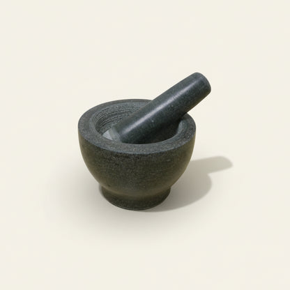 Vijzel met stamper - grijs graniet (15 x 13 cm)