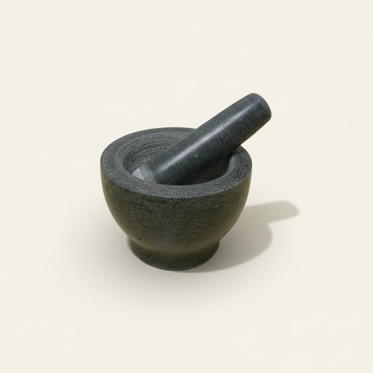Vijzel met stamper - grijs graniet (15 x 13 cm)