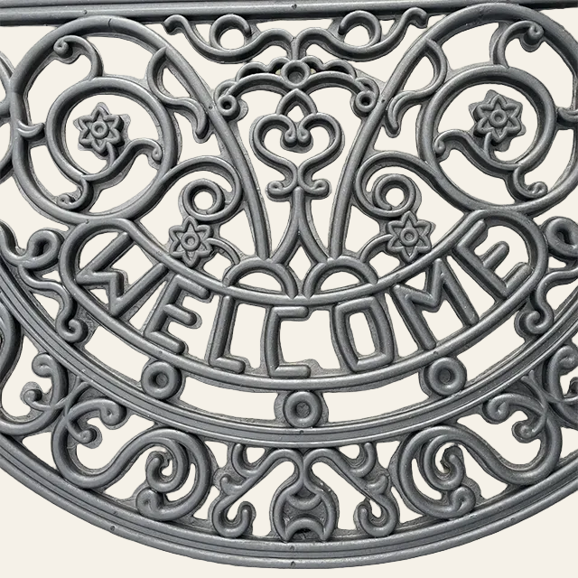 Antiek mat welcome halfrond - 45x75cm