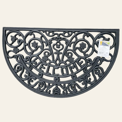 Antiek mat welcome halfrond - 45x75cm