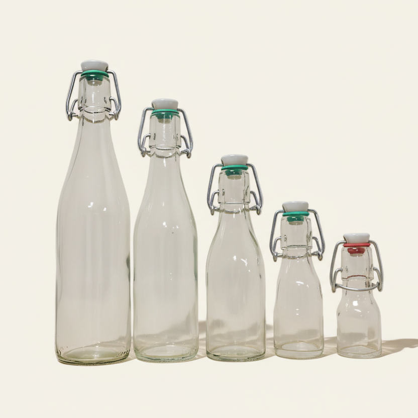 Beugelfles met porseleinen dop - Glas (330 ml)