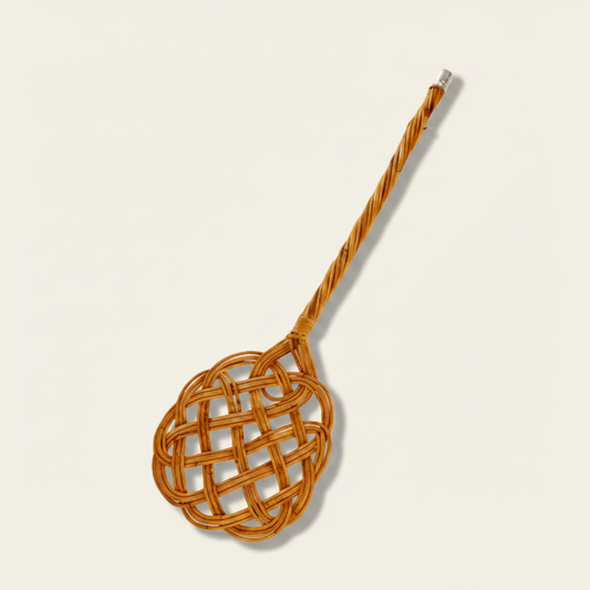 Authentieke mattenklopper van rotan (3-slags)