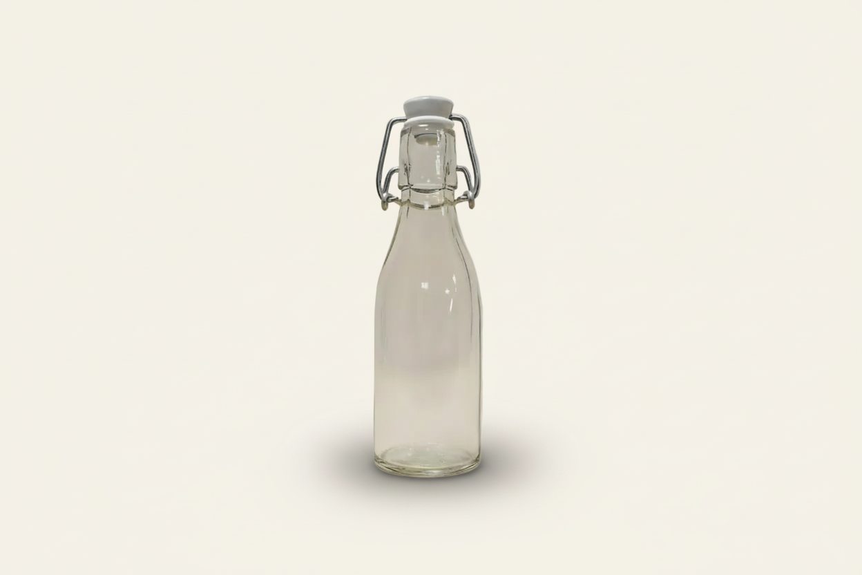 Beugelflesje met porseleinen dop - Glas (200ml)