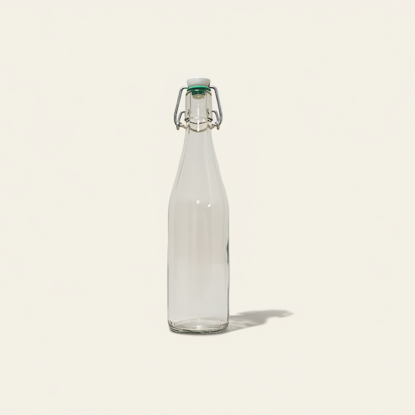 Beugelfles met porseleinen dop - Glas (1/2 liter)