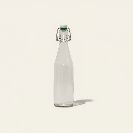 Beugelfles met porseleinen dop - Glas (1/2 liter)
