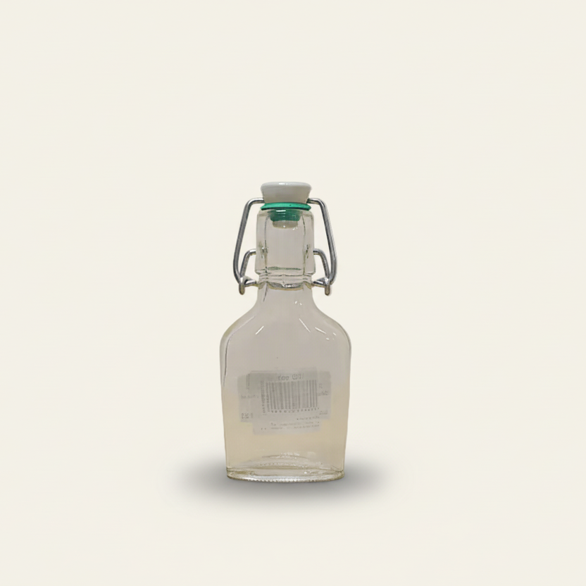 Beugelflesje plat model - Glas (100 ml)