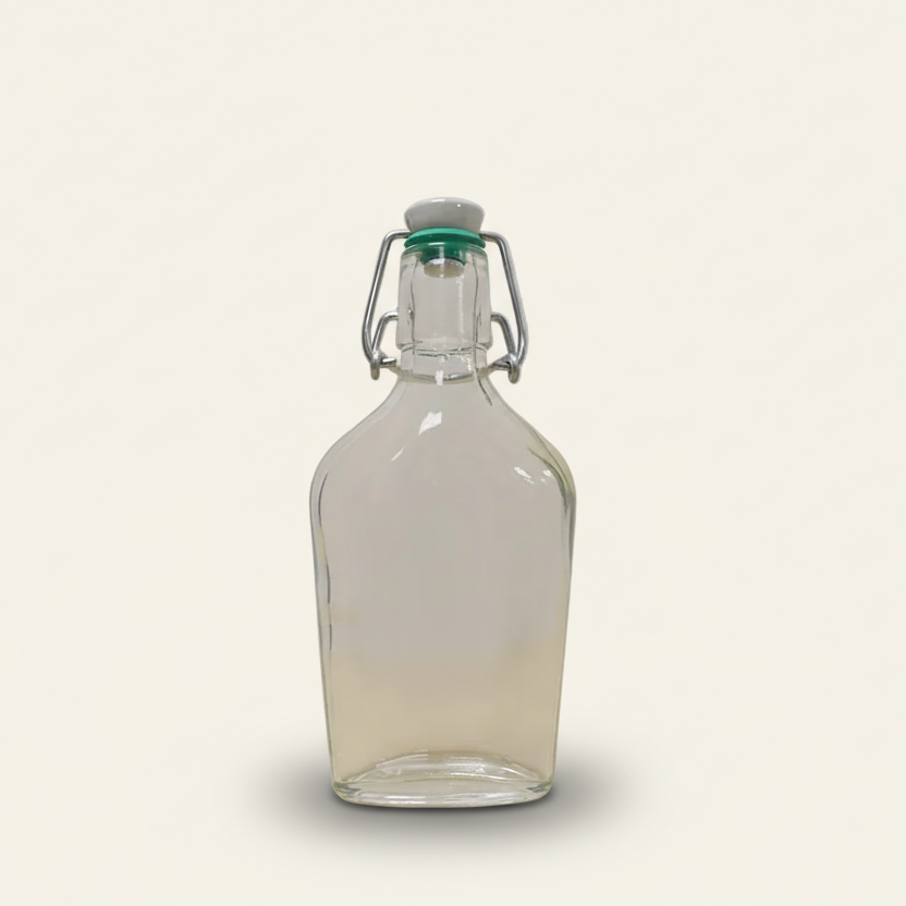 Beugelflesje plat model - Glas (200 ml)