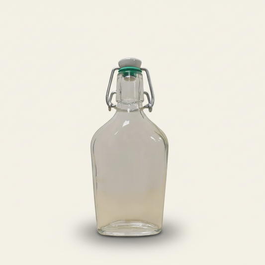 Beugelflesje plat model - Glas (200 ml)