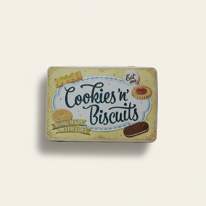 Bewaarblik plat - 'cookies & biscuit' (luchtdicht)