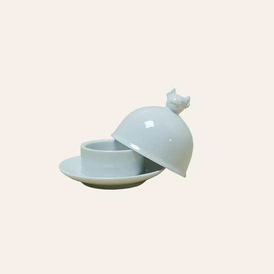 Botervloot porselein - wit rond (ø 9,5 cm)