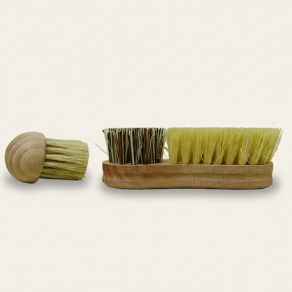 Groentenborstel set - natuurvezel & varkenshaar