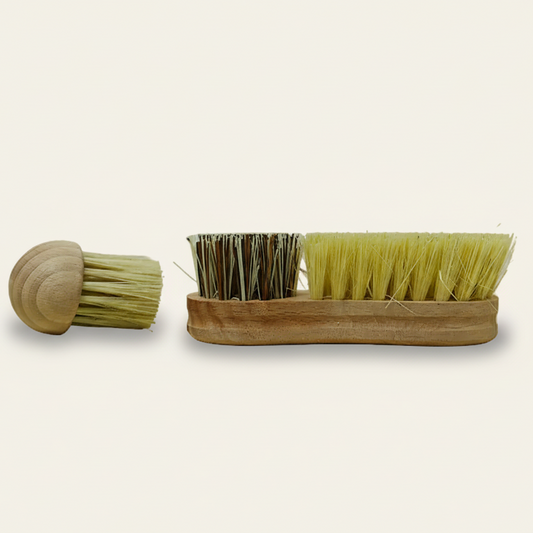 Groentenborstel set - natuurvezel & varkenshaar