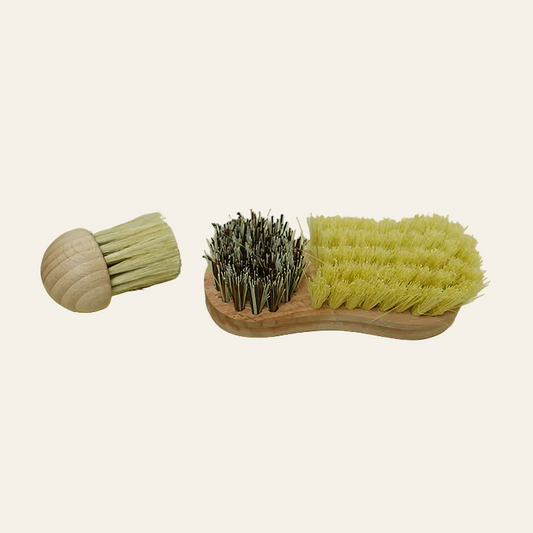 Groentenborstel set - natuurvezel & varkenshaar