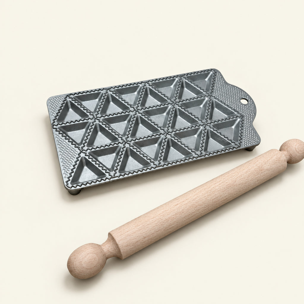 Ravioli set driehoek - aluminium - 24 stuks