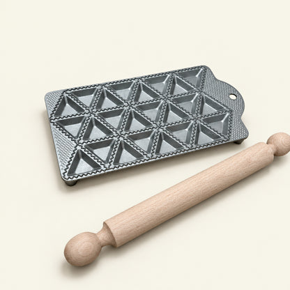 Ravioli set driehoek - aluminium - 24 stuks