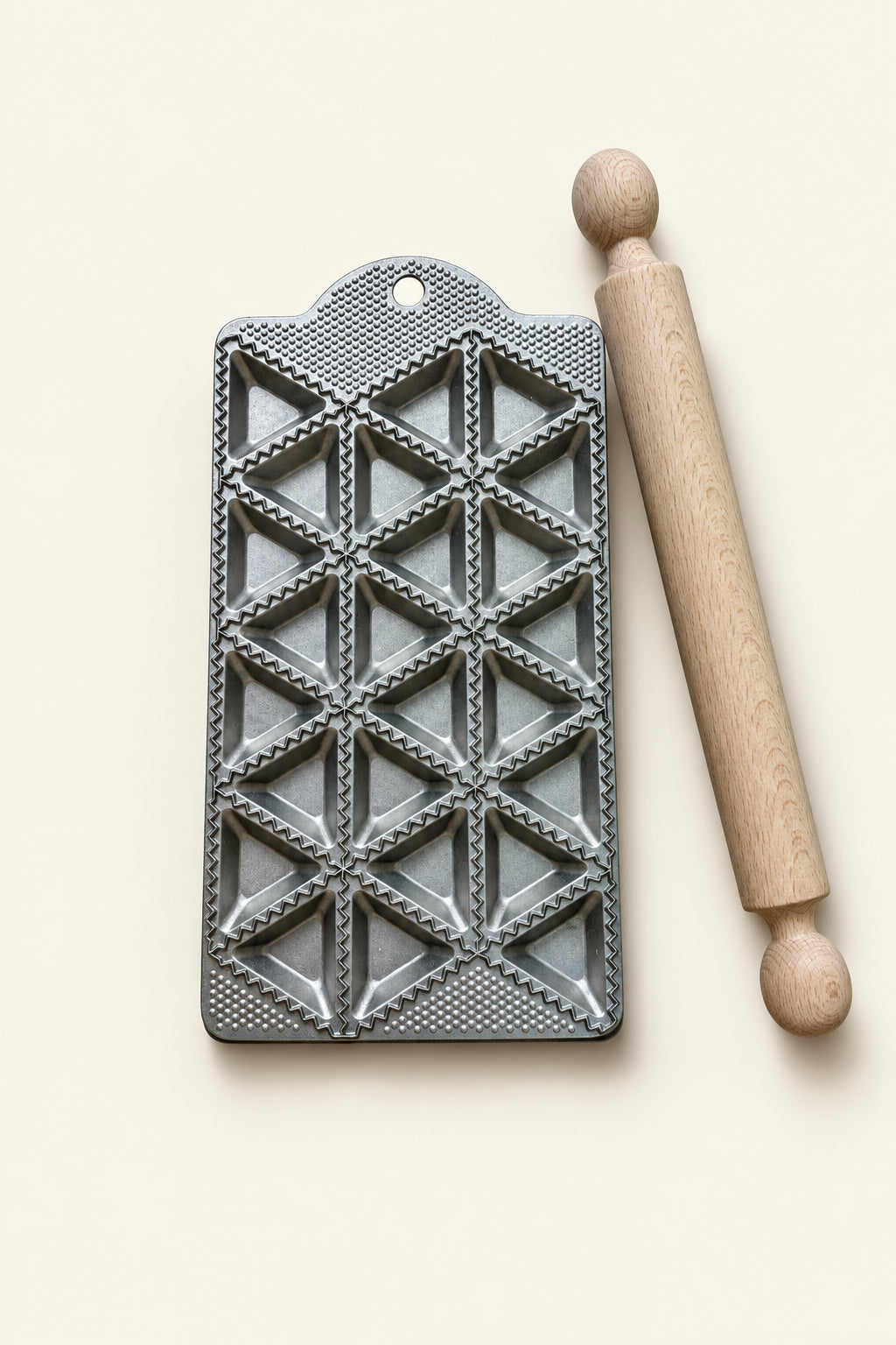 Ravioli set driehoek - aluminium - 24 stuks