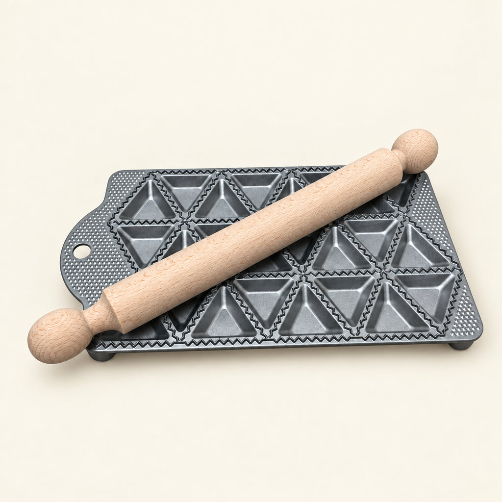 Ravioli set driehoek - aluminium - 24 stuks