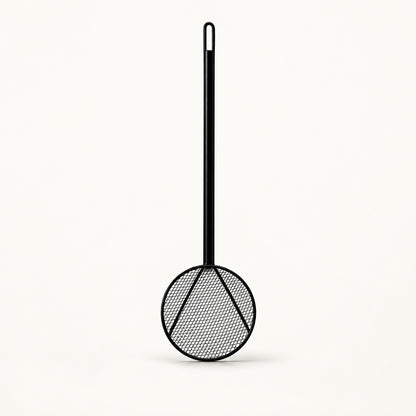 Zwarte metalen schuimspaan – 12 cm