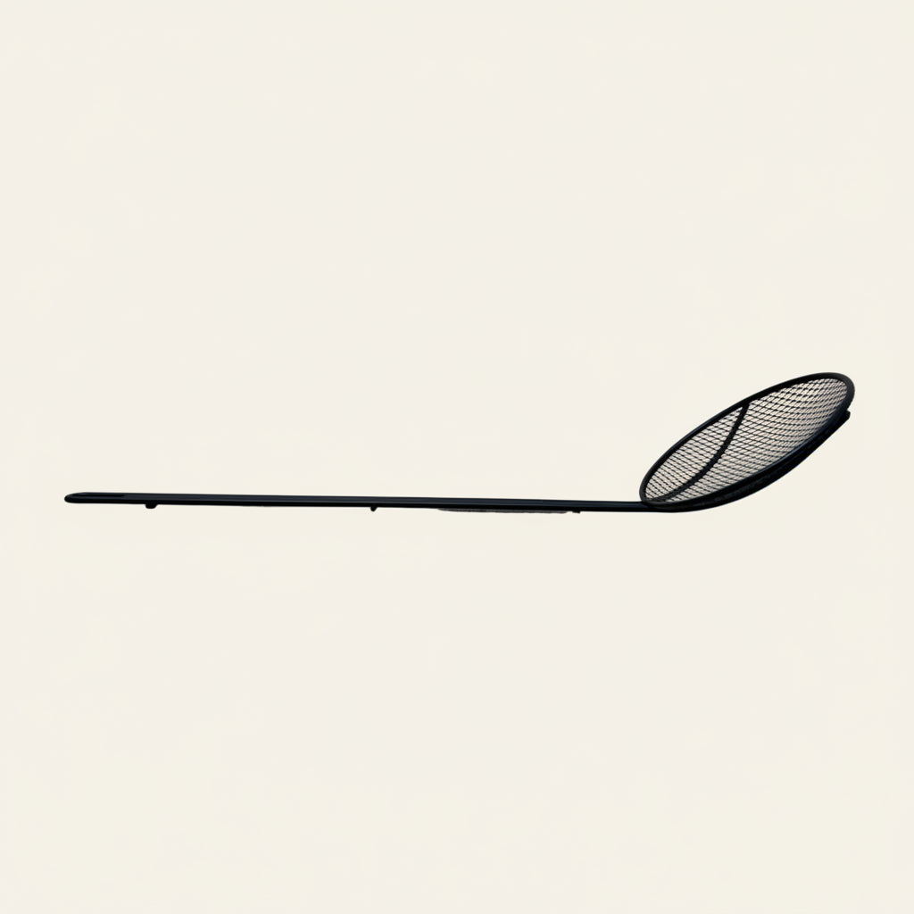 Zwarte metalen schuimspaan – 12 cm