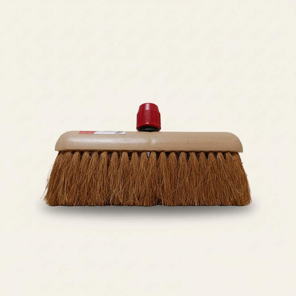 Kokosveger met steelhouder - fsc hout (29 cm)
