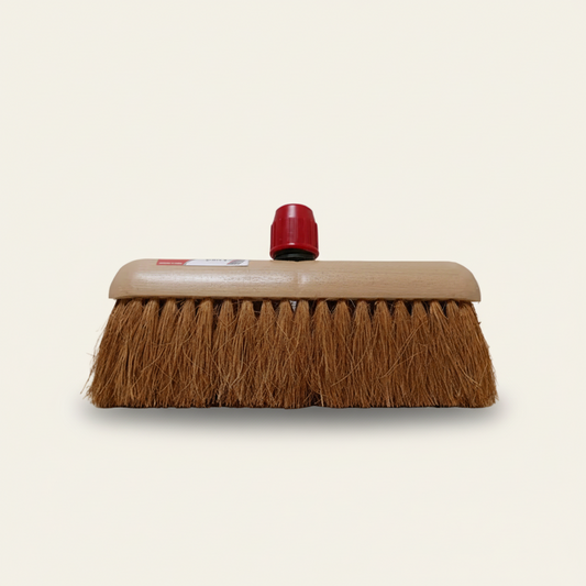 Kokosveger met steelhouder - fsc hout (29 cm)