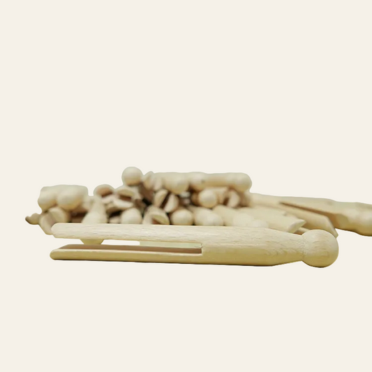 Ouderwetse knopknijpers - hout (10 stuks)
