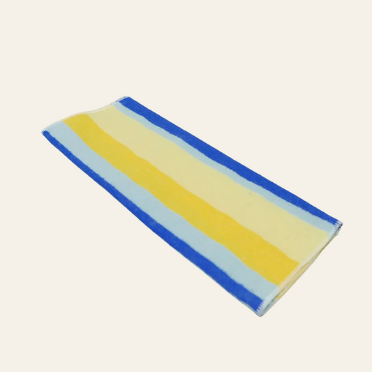 Ouderwetse stofdoek blauwe streep - 35x35 cm