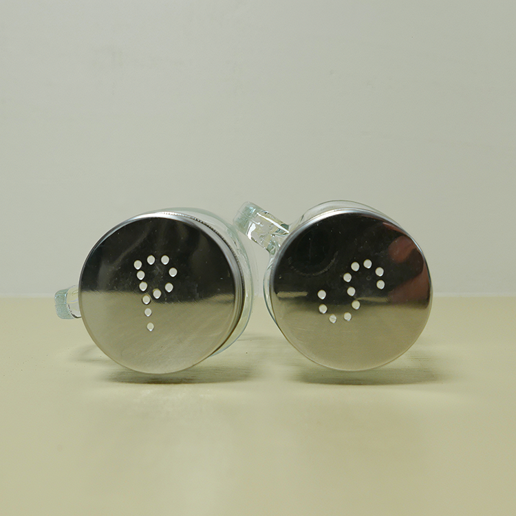 Peper- en zoutstrooier set - rvs & glas