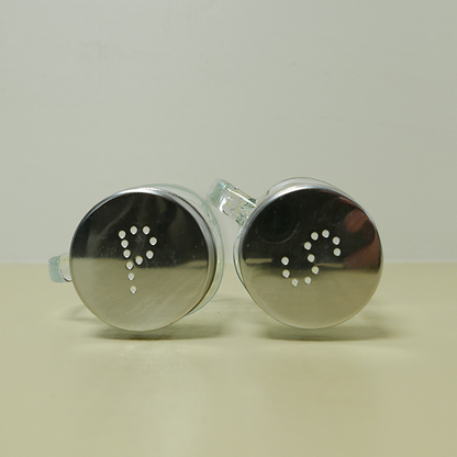Peper- en zoutstrooier set - rvs & glas