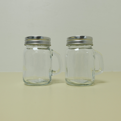 Peper- en zoutstrooier set - rvs & glas