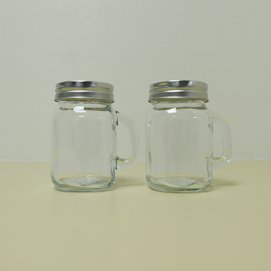 Peper- en zoutstrooier set - rvs & glas