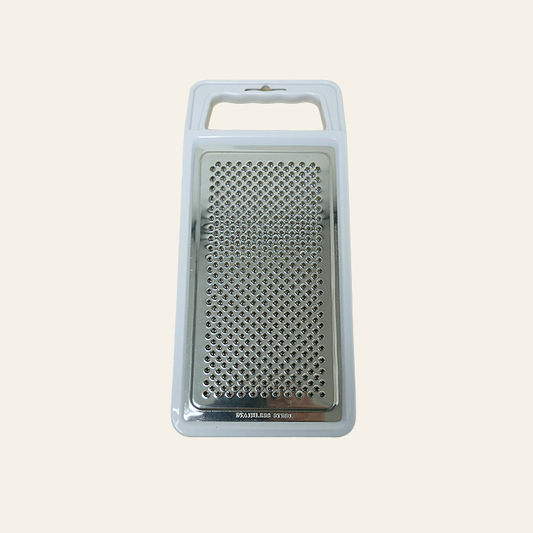 Rasp plat - rvs met wit handvat (voor parmezaan)