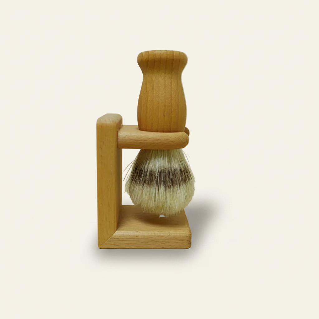 Scheerkwast standaard - houten handvat (natuurlijk)