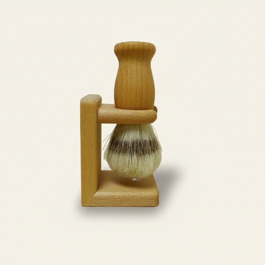 Scheerkwast standaard - houten handvat (natuurlijk)