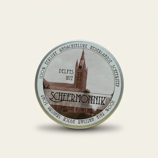 Scheermonnik 'delfts wit' scheerzeep