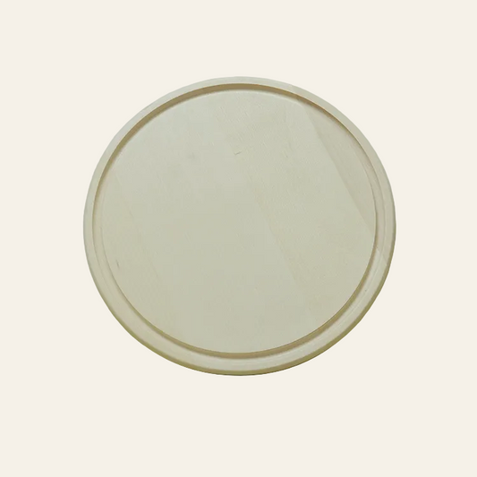 Snijplank - ahornhout met geul (ø 30 cm)