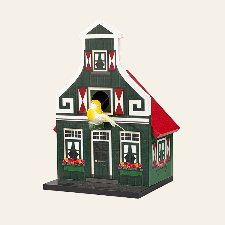 Vogelhuisje zaanse klokgevel - hout (groen)
