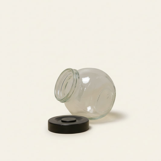 Voorraadpotje mat zwart - Glas (175 ml)