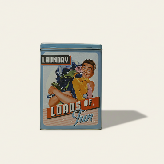 Wasmiddel blik - 'laundry today or naked tomorrow'